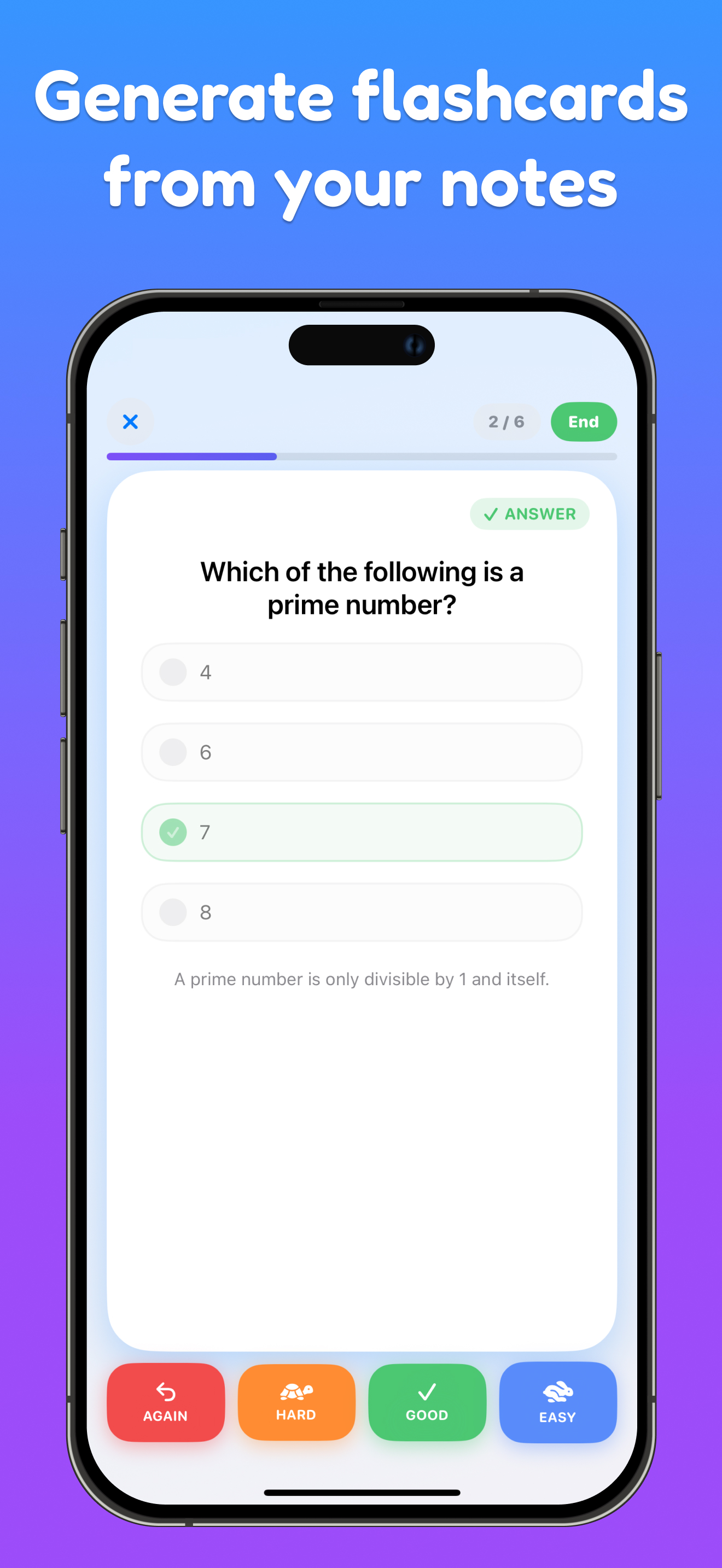 Generate flashcards and quizzes from your notes
